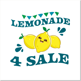 Lemonade For Sale - Cute Lemonade Stand Lemon Summer Posters and Art